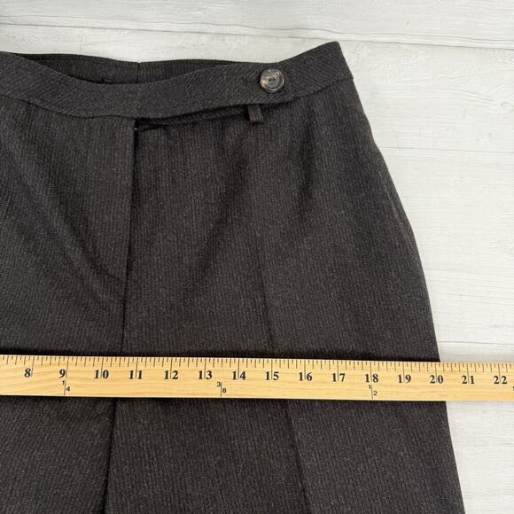 Akris Size 29 Straight Leg High Rise Dress Pant Trousers Gray Wool Preppy Office - Picture 10 of 13